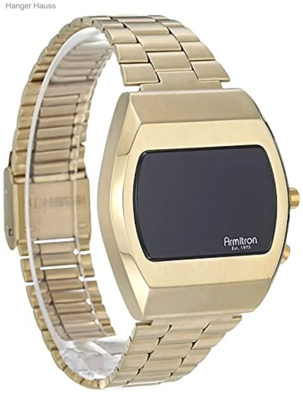 Men's Vintage Retro Digital LED Watch Gold-Tone Bracelet Water Resistant